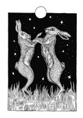 A Moon betwix two Hares